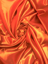 Orange Bridal Satin Polyester Fabric - Orange, 58"-60" Width (1 Yard)