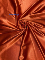 Crepe Satin Polyester Fabric - Burn Orange, 58" Width (1 Yard)