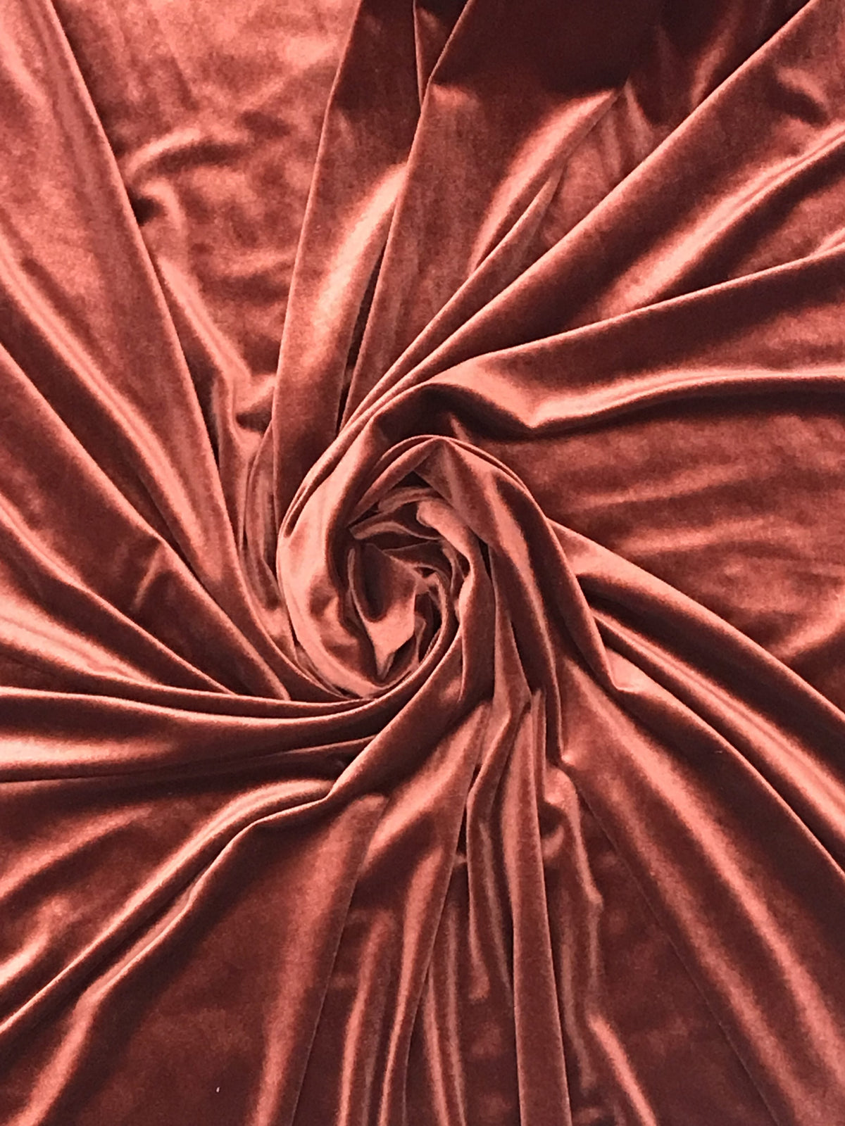 Bronze Stretch Velvet Fabric - Bronze, 58"-60" Width (1 Yard)