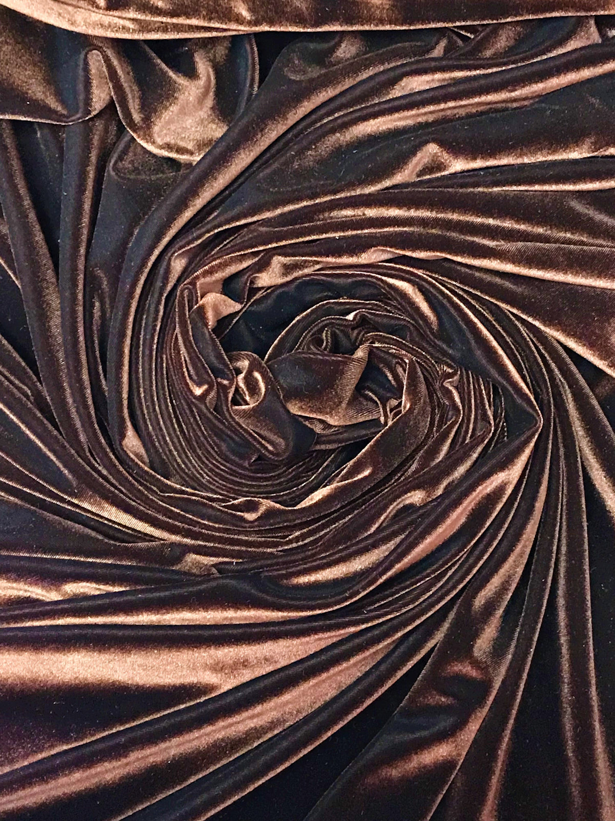 Brown Stretch Velvet Fabric - Brown, 58"-60" Width (1 Yard)