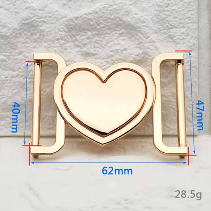 Heart Shape Metal Belt Buckle for Clothing & Accessories