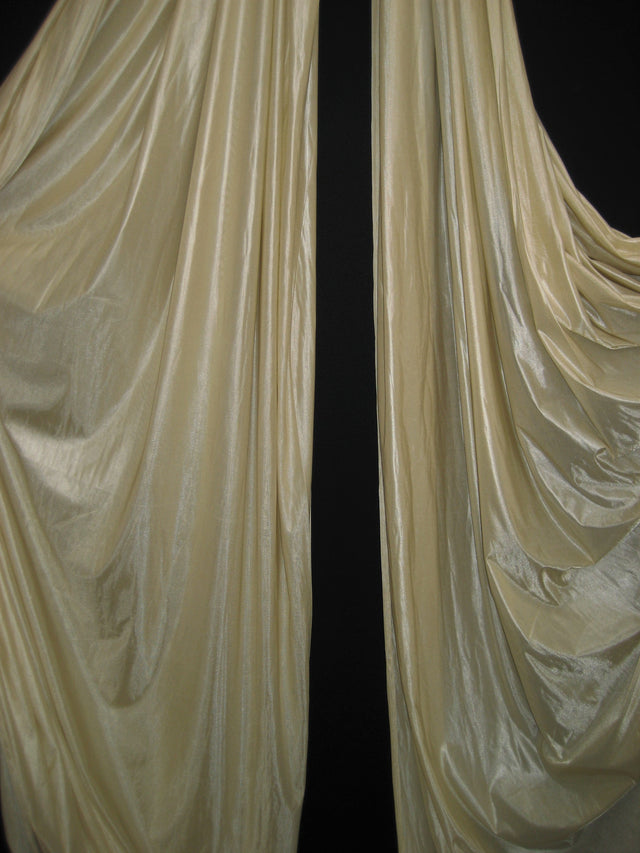Low Stretch Champagne Polyester Fabric - Champagne, 108"-120" Width (1 Yard)