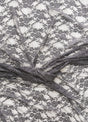 Charcoal Grey Nylon Spandex Fabric - 4-Way Stretch Vintage Look Shimmery Floral Lace Sheer, Charcoal Grey, 58/60" Width (1 Yard)