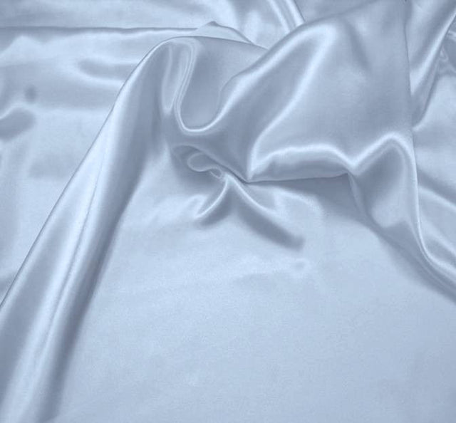 Charmeuse Blue 100 Percent Polyester Fabric - Blue Satin Charmeuse, 58/60" Width (1 Yard)