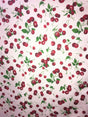 Cherries White Poly Cotton Fabric - White Cherry Print, 59/60" Width (1 Yard)