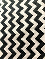 1" Chevron Black Poly Cotton Fabric - Black Chevron, 59/60" Width (1 Yard)
