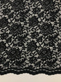 Black Vintage Corded Lace Polyester Fabric - Black, Vintage Corded Lace, 52/54" Width (1 Yard)