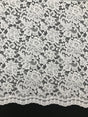 Vintage Corded Lace Polyester Fabric - White Sheer Lace, 52/54" Width