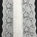 Vintage Corded Lace Polyester Fabric - White Sheer Lace, 52/54" Width