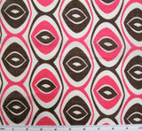 Cotton Voile Print 7M342 100 Percent Cotton Fabric - Pink/Brown Print, 56/58" Width