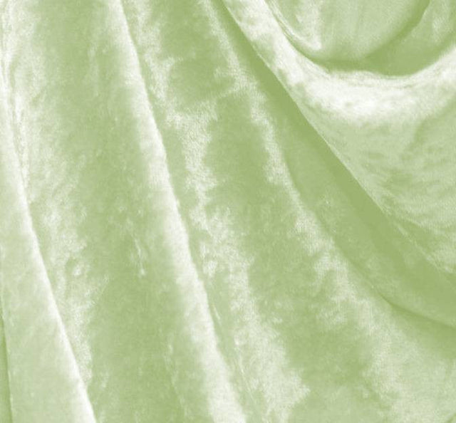 Crushed Panne Velour Polyester Fabric - Seafoam Green, Crushed Finish, 58/60" Width