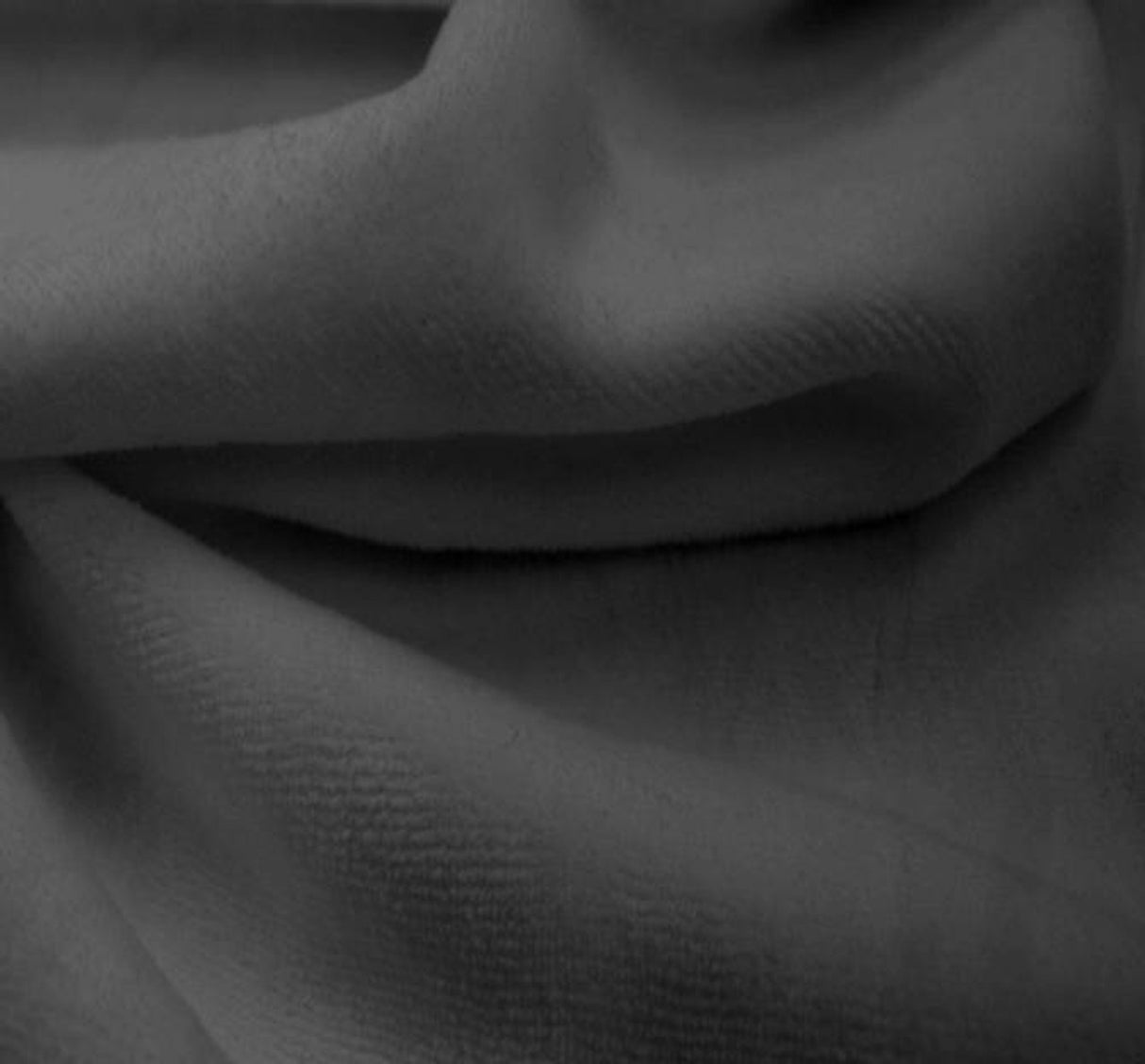 1 Yard CVC Velour Solid Charcoal Fabric, 58/60? Wide Cotton Polyester Blend