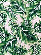 Big Leaves Design Polyester Spandex Fabric - Big Leaves Print, 58"-60" Width