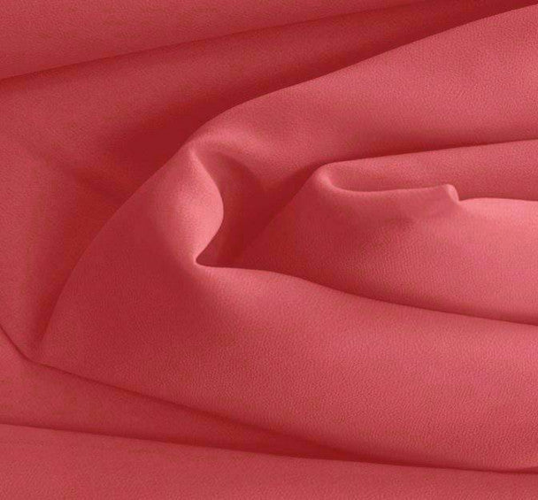 1 Yard Double Georgette Solid Cerise Fabric, Lightweight 58/60" Wide 100% Polyester