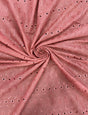Dusty Rose Medium Eyelet Polyester Cotton Fabric - Dusty Rose, Small Eyelets, 41"-42" Width