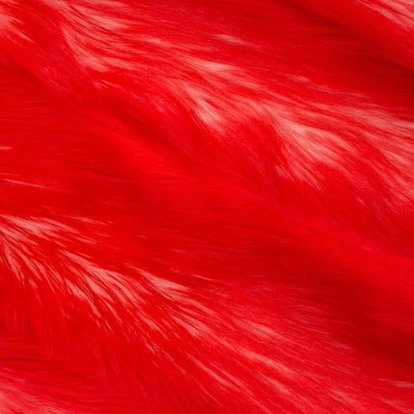 1 Yard Snow Luxury Two Tone Shaggy Faux Fur Fabric 58"/60" Width