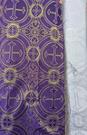 Church Metallic Cross Polyester Brocade Fabric - Metallic Cross Jacquard 58/59" Width (1 Yard)