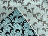 Robert Kaufman Frida Cotton Fabric - Blue Frida Face Print, 44/45" Width (1 Yard)