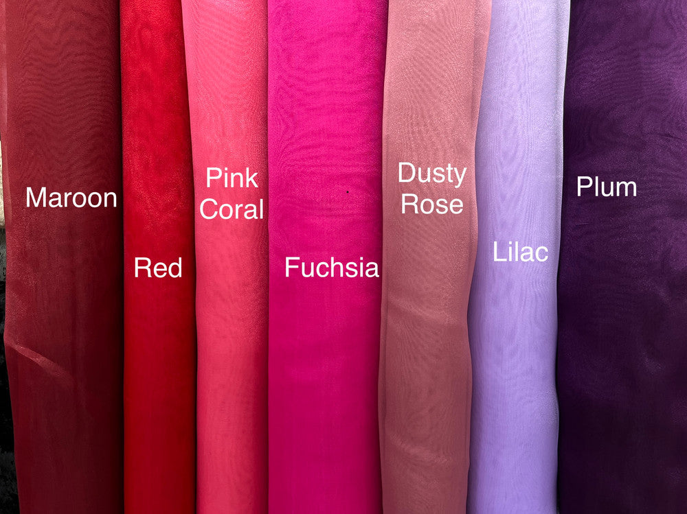 Crystal Organza Polyester Fabric - Pink Coral, Sheer With Subtle Shine, 58/59" Width (1 Yard)
