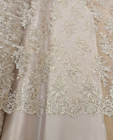 Bridal Lace With Sequins Polyester Lace Fabric - Multiple Colors, Corded Floral, Scalloped Edges, 50/51" Width (1 Yard)