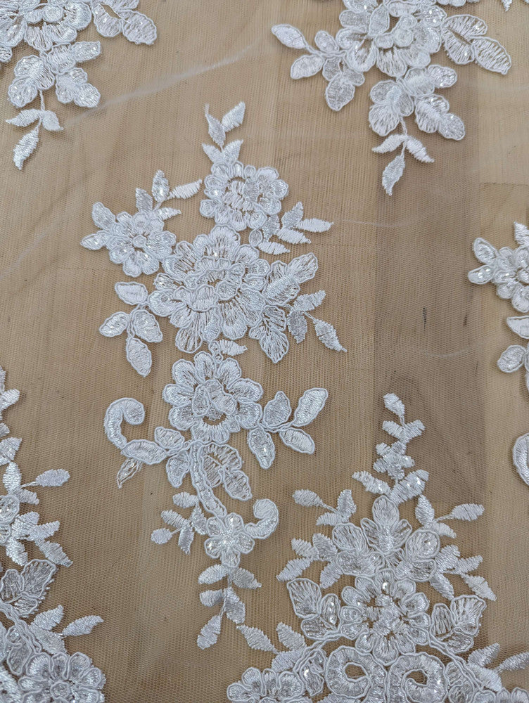Bridal Lace With Sequins Polyester Lace Fabric - Multiple Colors ...