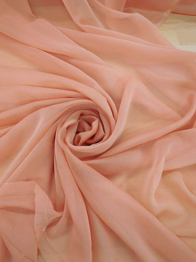 Two Tone Chiffon Polyester Fabric - Peach, Two-Tone, 58/59" Width (1 Yard)