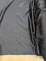 Black Crushed Charmeuse Polyester Fabric - Black, Crushed Finish, 54" Width (1 Yard)