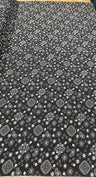 Bandana Poly Cotton Fabric - Paisley Bandana Print, Black, Red, Pink, Royal Blue, Yellow, 59/60" Width (1 Yard)
