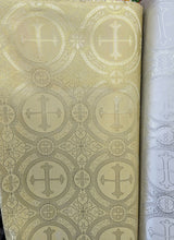 Church Metallic Cross Polyester Brocade Fabric - Metallic Cross Jacquard, 58/59" Width, Silver, Light Gold, Purple/Gold, Green/Gold (1 Yard)