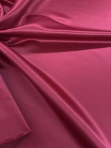 Peau De Soie Dull Satin Polyester Fabric - Cranberry, 58/59" Width (1 Yard)