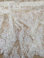 Stretch Lace Polyester Spandex Fabric - Black/Ivory Floral Pattern, 58/59" Width (1 Yard)