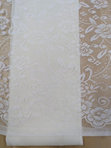 Floral Off White Lace Polyester/Nylon Fabric - Off White, Floral Pattern, 56/57" Width (1 Yard)