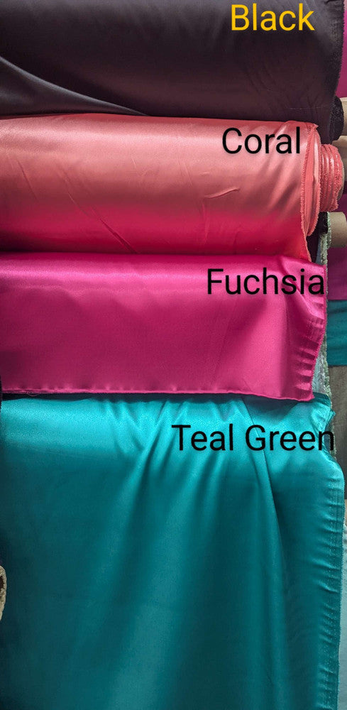 Coral Stretch Charmeuse Polyester Spandex Fabric - Coral, 58/59" Width (1 Yard)