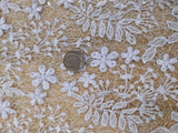 Daisy Bridal Lace Polyester Fabric - White, Off White, Pink, Small Flower Embroidery With Clear Sequins, 50-51" Width (1 Yard)