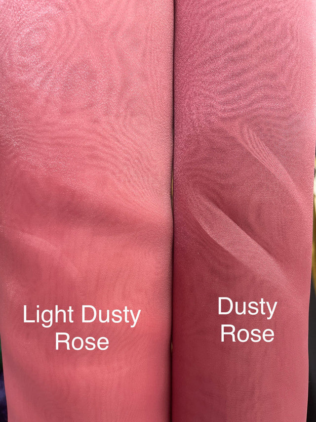 Crystal Organza Polyester Fabric - Dusty Rose, 58/59" Width (1 Yard)