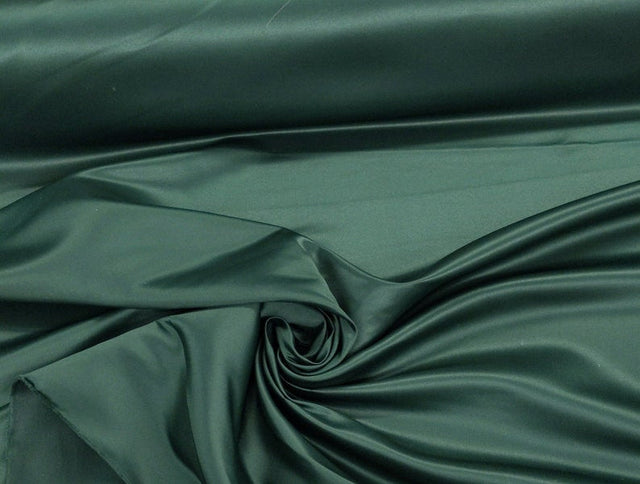 Peau De Soie Dull Satin Polyester Fabric - Dark Hunter Green, 58/59" Width (1 Yard)
