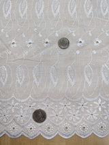 Cotton Eyelet Poly Cotton Fabric - Assorted Colors, Floral Eyelet Embroidery, Scalloped Borders, 44/45" Width (1 Yard)