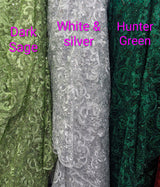 All Over Flowers With Sequins Polyester Lace Fabric - Multiple Colors, Floral Mesh With Metallic Thread, 50" Width (1 Yard)