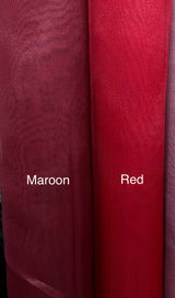 Crystal Organza Polyester Fabric - Maroon, 58/59" Width (1 Yard)