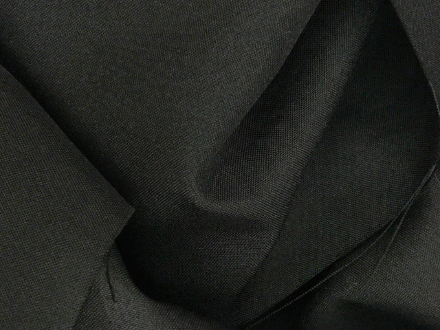 Poly Poplin Polyester Fabric - Black Solid, 58-59" Width (1 Yard)