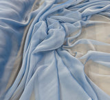 Two Tone Chiffon Polyester Fabric - Light Blue, 58/59" Width (1 Yard)