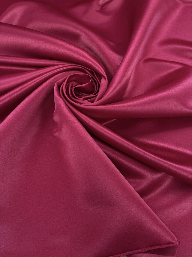 Peau De Soie Dull Satin Polyester Fabric - Cranberry, 58/59" Width (1 Yard)