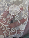 Elizabeth Bridal Lace Polyester Fabric - Multiple Colors, Floral Embroidered Mesh With Sequins, 49/50" Width (1 Yard)