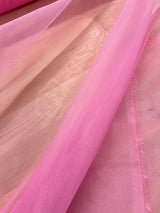 Crystal Organza Polyester Fabric - Bubblegum Pink, 58/59" Width (1 Yard)