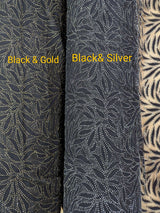 Black Velvet Flocking Lace Polyester Lace Fabric - Glitter Accent, Stretch Mesh, 59/60" Width (1 Yard)