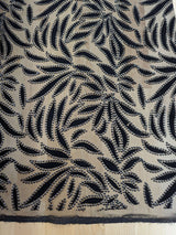Black Velvet Flocking Lace Polyester Lace Fabric - Glitter Accent, Stretch Mesh, 59/60" Width (1 Yard)