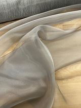 Crystal Organza Polyester Fabric - Gray Sheer, 58/59" Width (1 Yard)