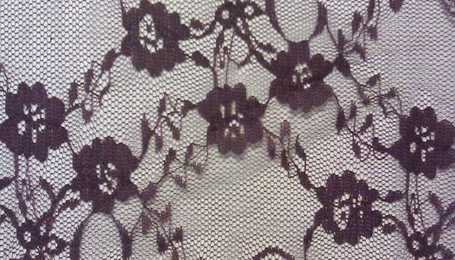 Floral Lace 6L070 Eggplant Lace Fabric - Eggplant Floral Pattern, 58/60" Width