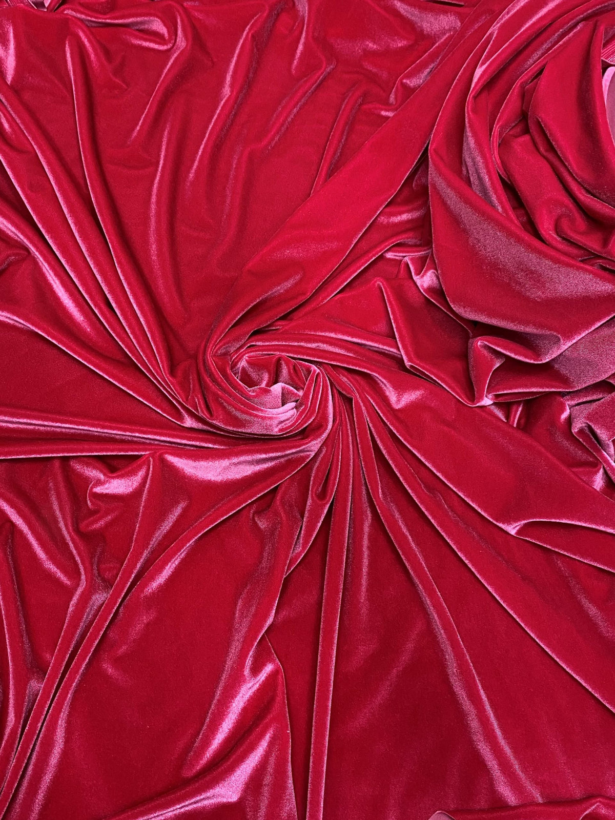Hot Pink Stretch Velvet Fabric - Hot Pink, 58"-60" Width