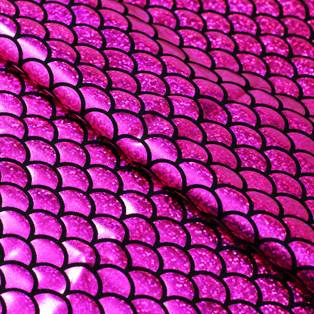 Mermaid Hologram Nylon Spandex Fabric - Assorted Colors Hologram Mermaid Fish-Scale, 58/60" Width (1 Yard)